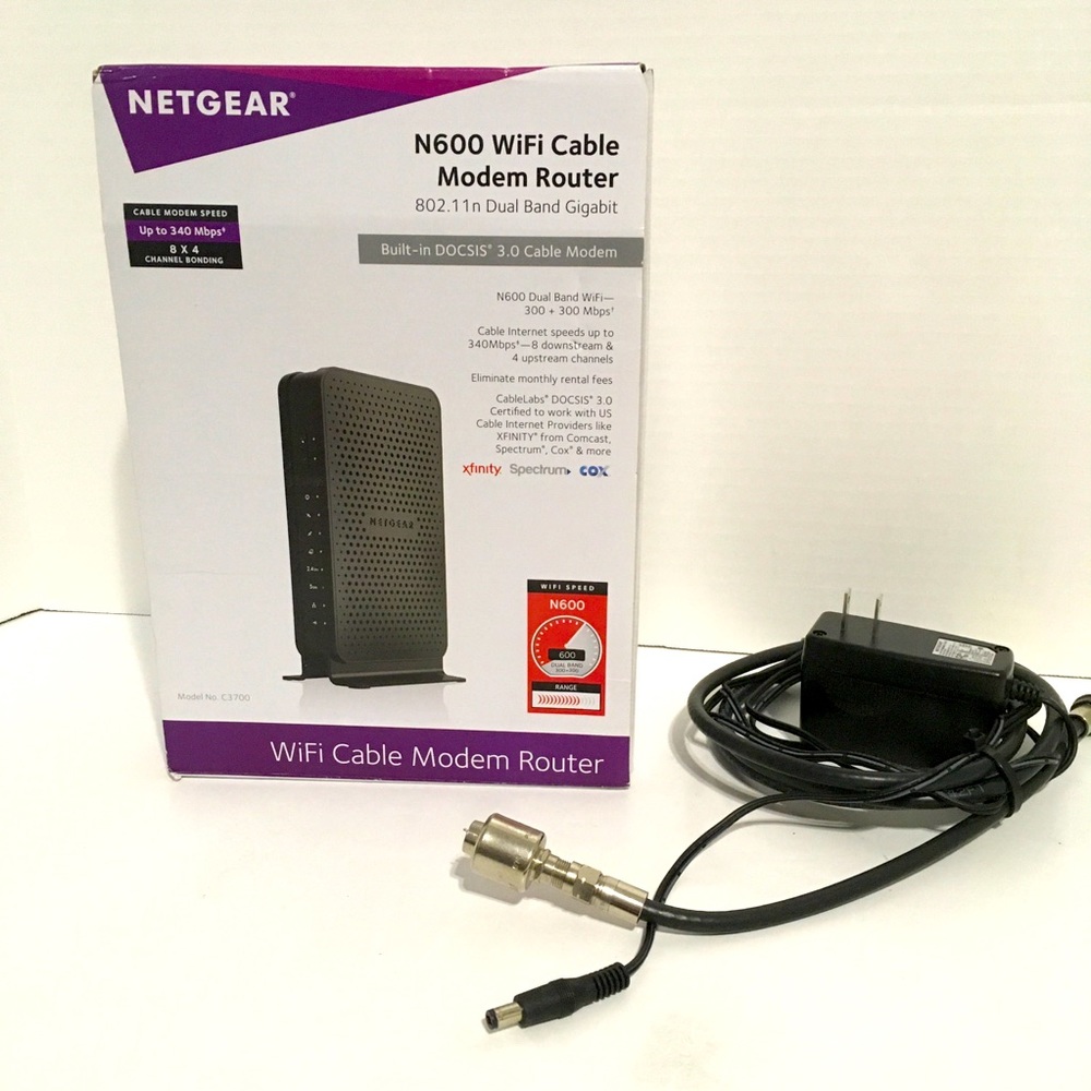 Netgear N600 Dual Band Modem and Router Certified for XFINITY  Cox and more 8x4